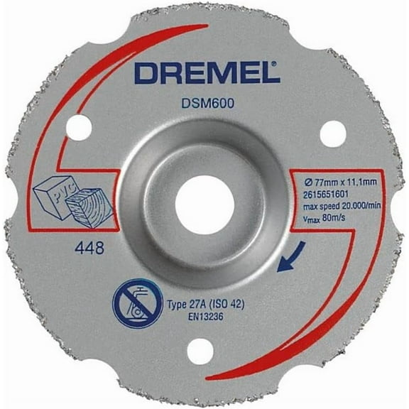 Dremel DSM600 Cutting Wheel for DSM20 Compact Saw, Circular Saw Blade with 20 mm Cutting Depth for Straight, Plunge and Flush Cuts