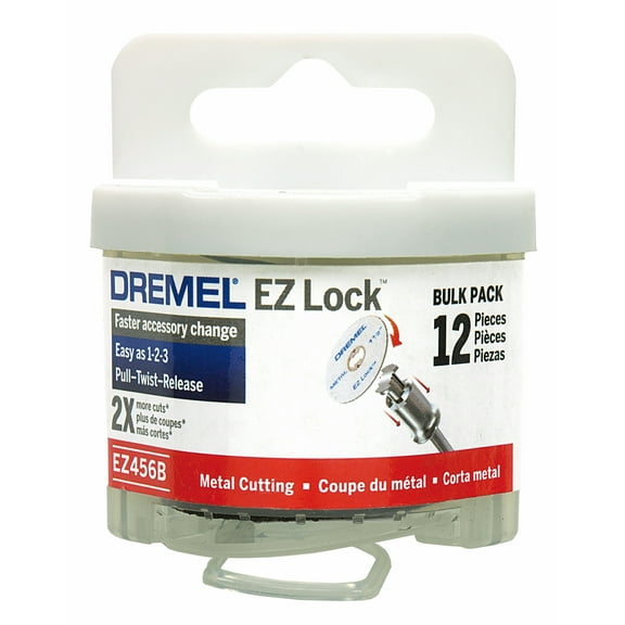 Dremel EZ456B-01 EZ Lock 1-1/2 inch Metal Cut-off Rotary Wheels for Rotary Tools, 12 Pack