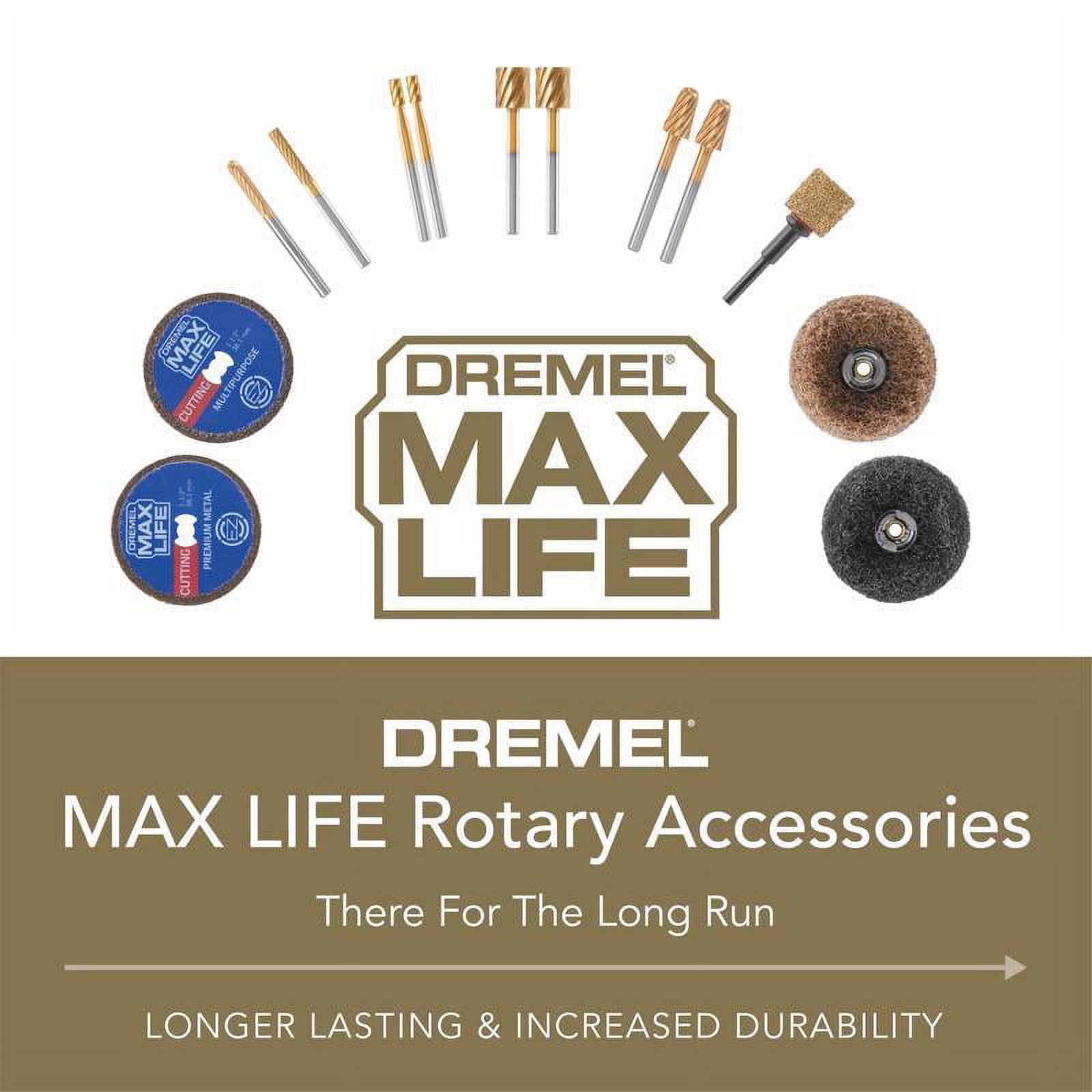 Dremel Max Life EZ511HP 2" Abrasive Buffs (180 Grit & 280 Grit), Rotary Tool Accessory for Wood, Plastic, & Metal, 2 Pieces