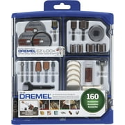 Dremel Rotary Tool Accessory Kit- Accessories- EZ Lock Technology- 1/8 inch Shank- Cutting Bits, Polishing Wheel And Compound, Sanding Disc And Drum, Carving, Sharpening, And Engraving 160-Pieces