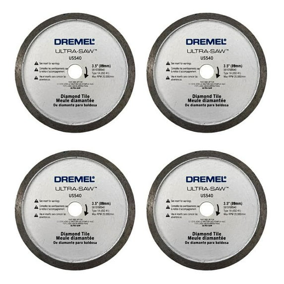 Dremel US540-01 White Ultra-Saw 3.5in Diamond Tile Blade (4-Pack)
