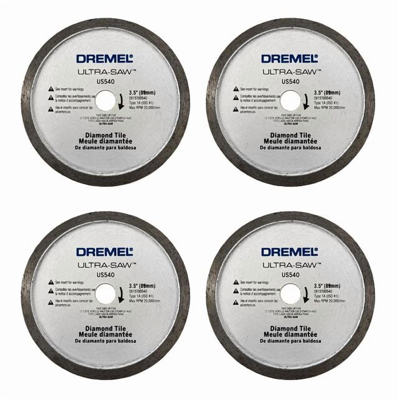 Dremel US540-01 White Ultra-Saw 3.5in Diamond Tile Blade (4-Pack)