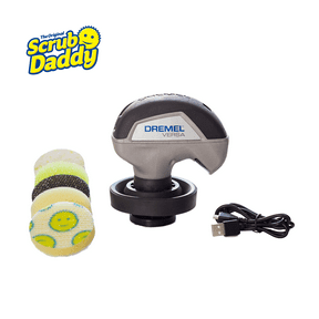 Dremel Versa Power Spin Scrubber with 5 Scrub Daddy Sponge Pads, Rechargeable, waterproof, 2200 RPM Spin Scrubber