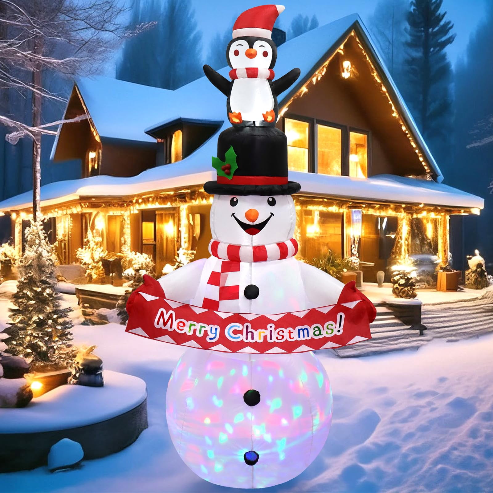 Dremisland 6FT Christmas Snowman Inflatable Decoration Snowman Penguin ...