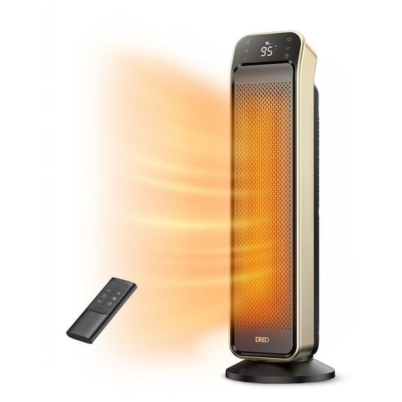 Dreo Space Heater Indoor, 25" 11.5ft/s Fast Portable Room Heater with Remote and Thermostat, 3 Modes, Overheating & Tip-Over Protection, Electric Heaters for Indoor Use Large Room, Bedroom, Office