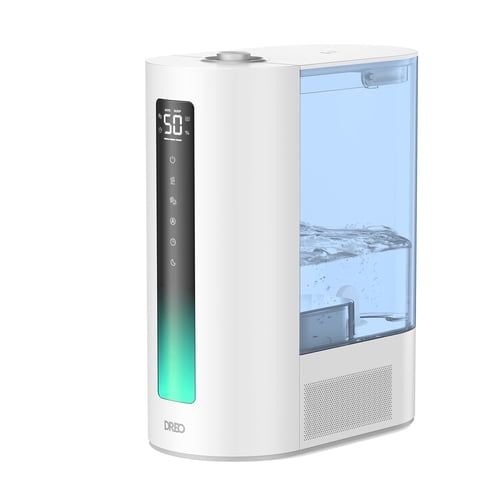 DREO Cool & Warm Mist Humidifier with Filter, 6L Tank Top Fill Humidifier, Quiet Ultrasonic Humidifiers for Bedroom, Indicator Light, 60Hrs Routime, Precise Humidity Sensor, Dual-Aromapad Tray, Blue