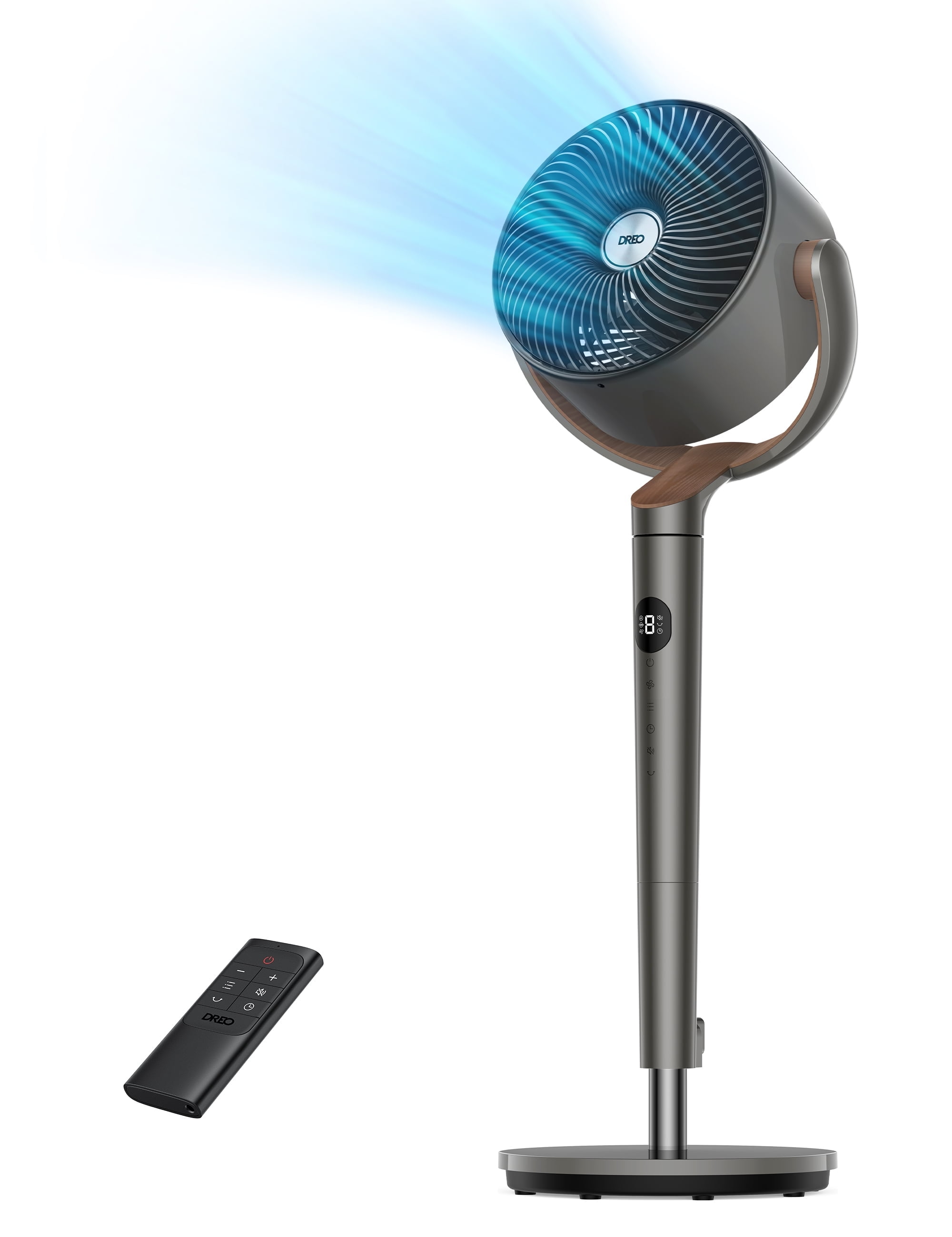 Dreo Fan Bedroom 2 in 1 Quiet Fans Table Floor 80ft Pedestal Fan Whole Room 3 Speeds 25dB 80 Horizontal 90 Manual Vertical Oscillating Standing Fan A