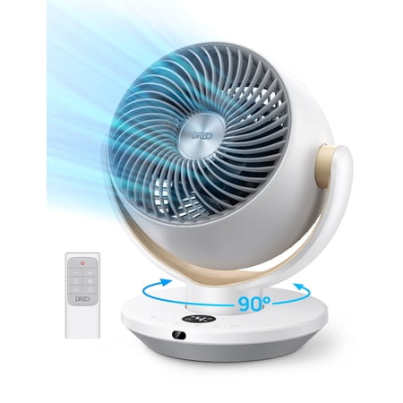 Dreo Fan for Bedroom, Desk Air Circulator Fan with Remote, 11 Inch Table Fans for Whole Room, 60ft Powerful Airflow, 120° Vertical Manual +90° Oscillating Fan, 4 Speeds, 8H Timer, Quiet Fan, Home