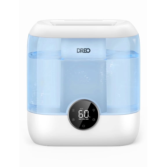 DREO Humidifier for Room, 6L Quiet Cool Mist Top-Fill Humidifiers with Diffuser, Touch Control, Lasts up to 60 Hours, 12H Timer, Night Light, Ultrasonic Humidifiers for Home, Baby Bedroom, Blue