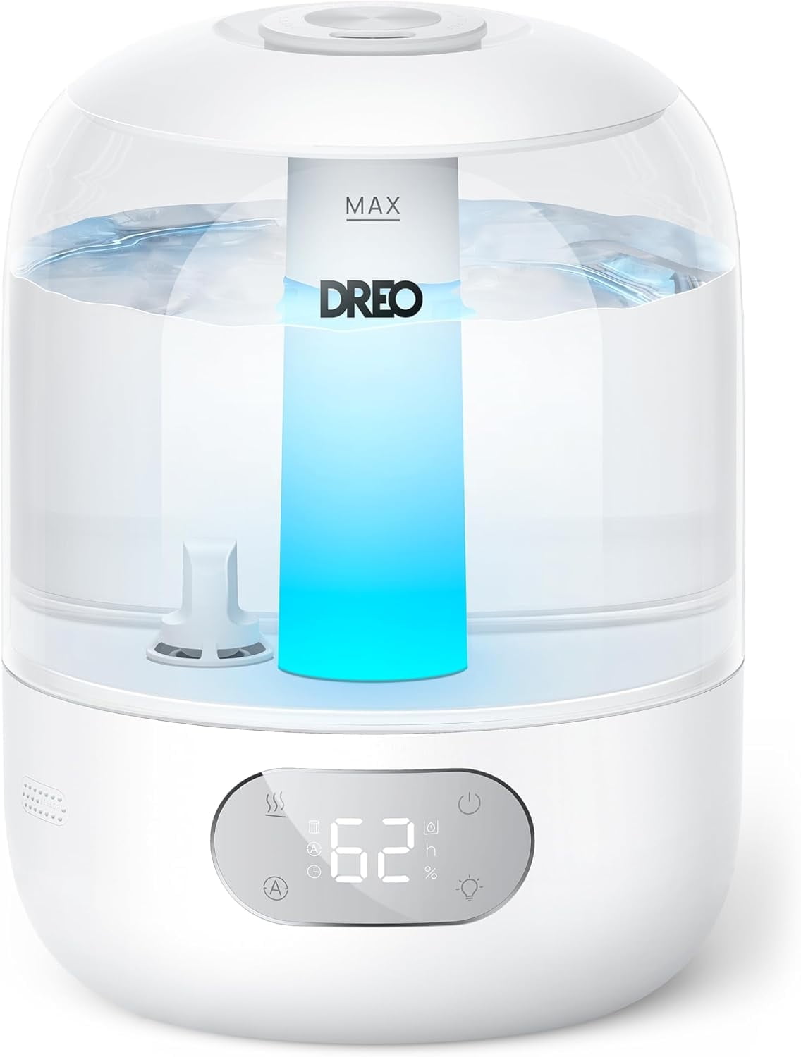 Dreo Humidifiers for Bedroom, 3L Top Fill 30H & 26dB Quiet Runtime, Cool Mist Ultrasonic with Sensor, Night Light for Home, Baby, Plants, 360° Nozzle