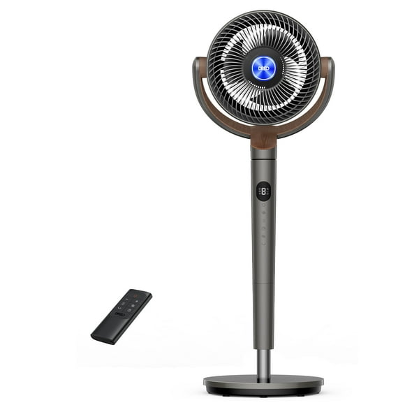 Dreo Pedestal Fans for Home, 8 Speeds, 3 Modes, 120+120 Oscillating Quiet Fan for Bedroom, 80ft Standing Floor Fan with Remote, DC Motor 23db, 8H Timer, 35-40 inch Adjustable Height