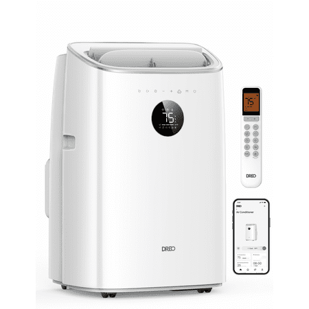 DREO Portable Air Conditioner 319S, 10000 BTU ASHRAE (6000 BTU DOE) Smart AC Unit for Bedroom with Drainage-free Cooling, Fan&Dehumidifier 3 in 1, APP/Voice/Remote, Quiet Standing AC for Room Indoors