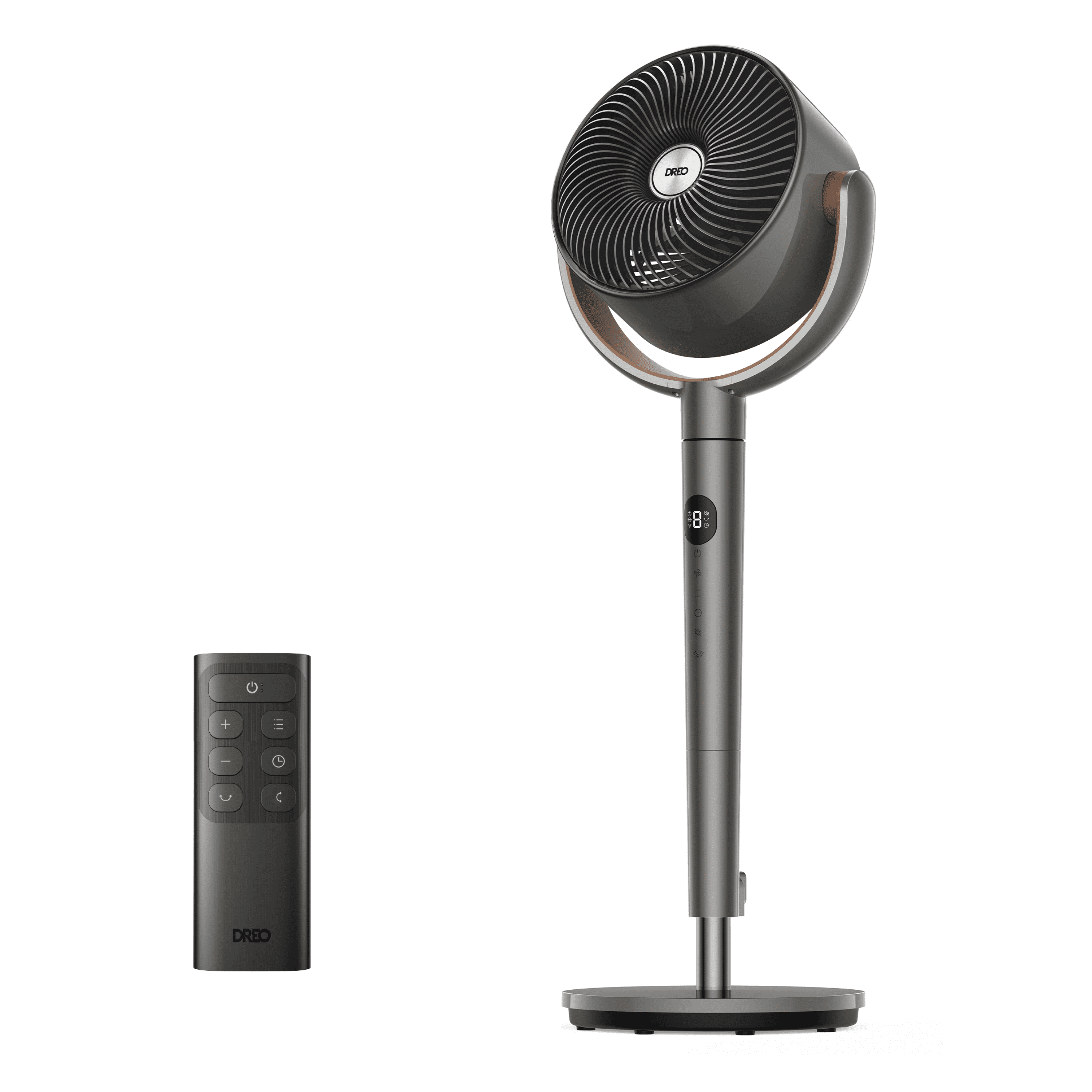Dreo Quiet Osciallating Pedestal Fan, 9 Speeds, 3 Modes, 120+120 Oscillating Quiet Fan for Bedroom, 80ft Standing Floor Fan with Remote, DC Motor 23db, 8H Timer, 37-42 inch Adjustable Height