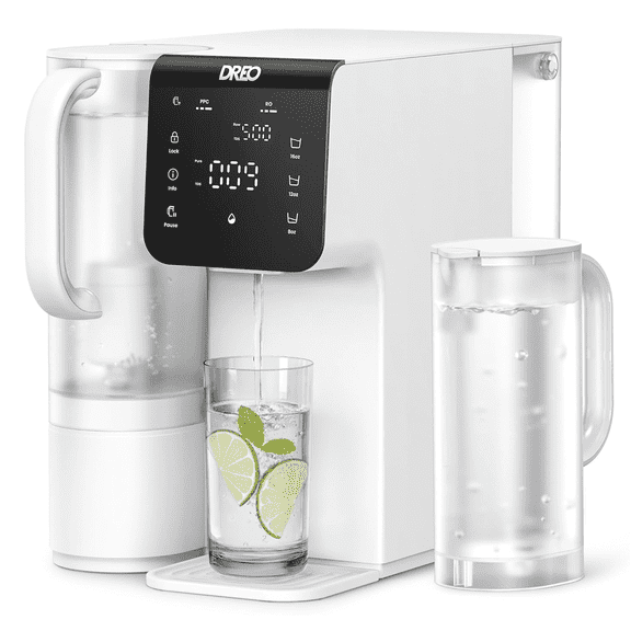 Dreo Reverse Osmosis Water Filter Countertop, 7-Stage RO Water Filtration System, Installation-Free, Reduce TDS, Water Filter Pitcher for Home, Kitchen, 3:1 Pure to Drain, WF511 Upgraded