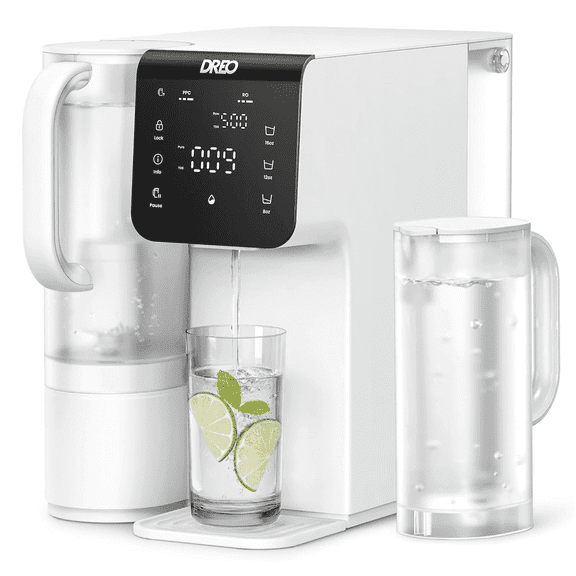 DREO Reverse Osmosis Water Filter Countertop, 7-Stage RO Water Filtration System, Installation-Free, Reduce TDS, Water Filter Pitcher for Home, Kitchen, 3:1 Pure to Drain, WF511 Upgraded