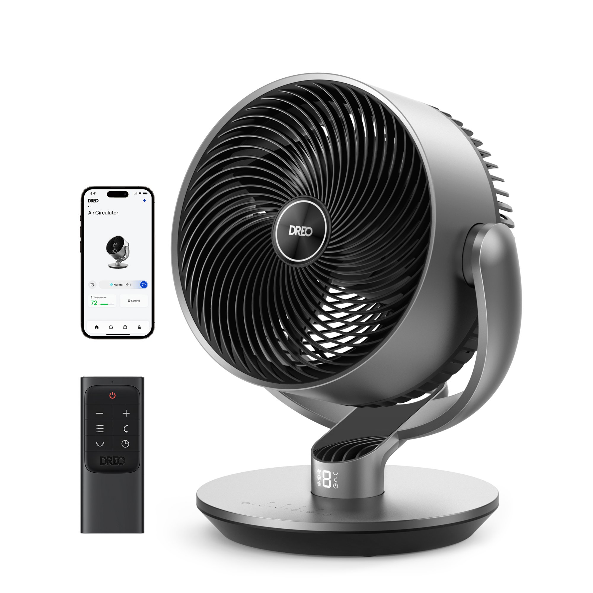 Dreo Smart Fans for Home, 110ft Air Circulator, 120°+90° Oscillating Fans  with WiFi/Voice Control, 9 Speeds, 25dB DC Quiet Fan, 6 Modes, 12H Timer,  Works with Alexa/Google, 11 Table Fan for Bedroom. -