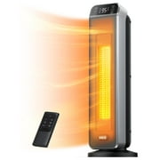 Dreo Space Heater for Inside, Electric Heater for Home with Remote, 24" 11ft/s Fast Quiet Heating, 3 Modes, Safe Energy Efficient Heaters for Large Room, Bedroom, Silver