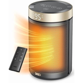 DREO Space Heater, Portable Electric Heaters for Indoor Use with Thermostat | 2026 Upgraded, 34dB Quiet, 12H Timer, 5 Mode, Remote, 1500W PTC Ceramic Fast Safety Heat for Office Bedroom Home, Gold