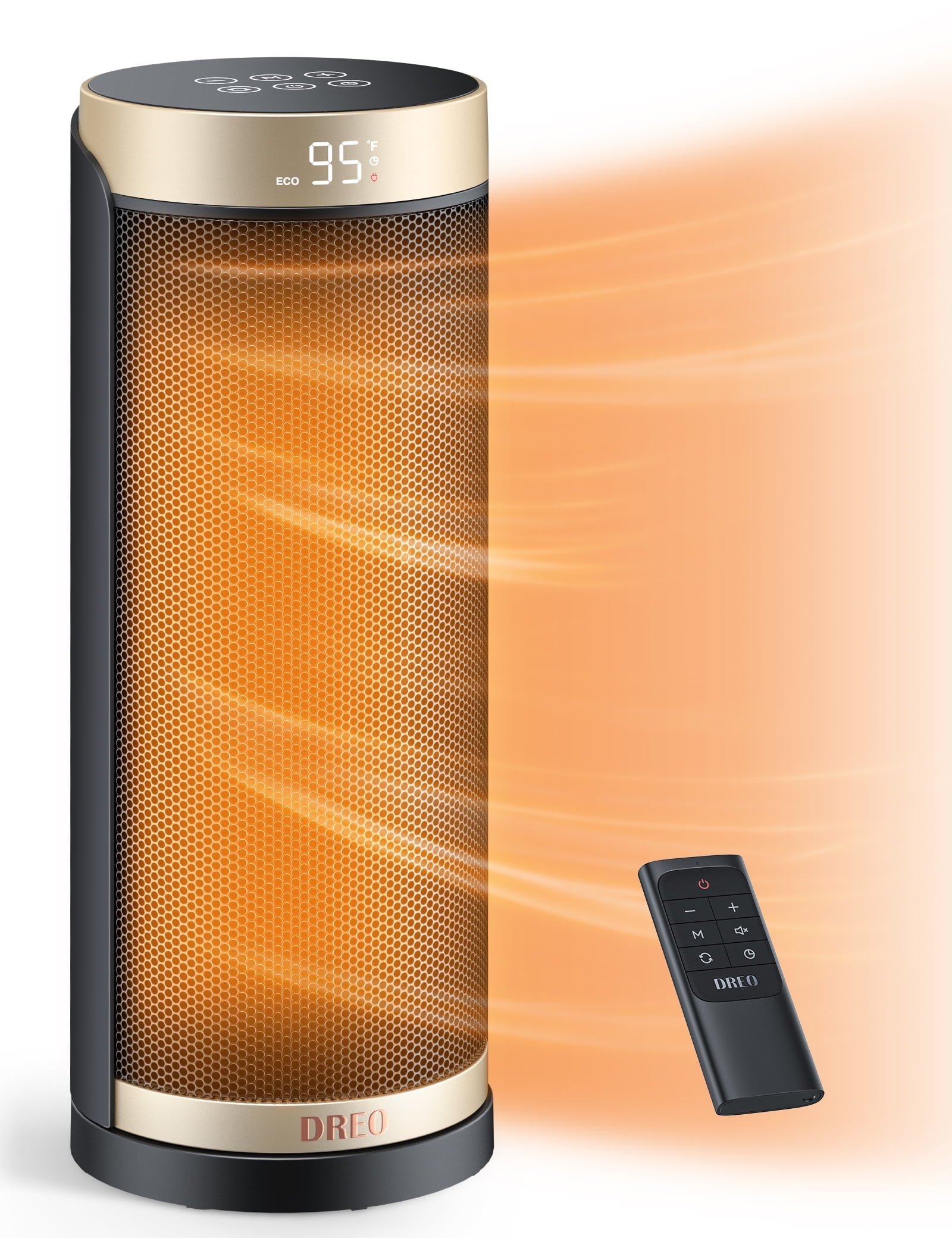 Dreo Space Heater, 1500W Ptc Ceramic Heaters for Indoor Use with Remote, 70° Oscillation, 1-12H Timer, Electric Heaters with Thermostat, Fast and Safe Portable Heater for Office, Bedroom, Large Room
