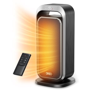 Dreo Space Heaters for Inside, 15 inch Portable Electric Heater with Remote, 70 Oscillation, 1500W PTC Ceramic Fast Safety Heater with Thermostat, ECO Mode, 12H Timer, Heater for Office, Bedroom