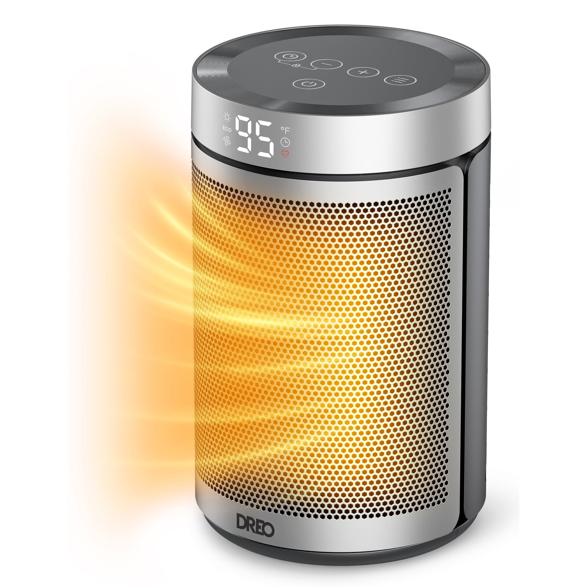 Dreo Space Heaters for Inside, Portable Electric Heater for Home with  Thermostat, 1-12H Timer, Eco Mode and Fan Mode, 1500W PTC Ceramic Fast  Safety Energy Efficient Heater for Office Bedroom, Silver -