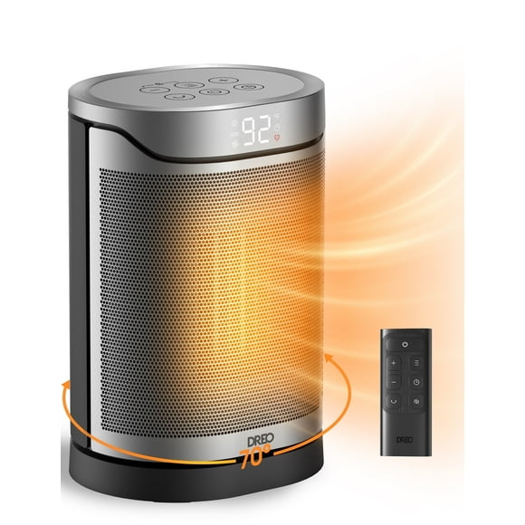 Dreo Space Heaters for Home, Portable Heater with Remote, 70 Oscillation, 1500W PTC Electric Heater with Thermostat for Inside, 1-12h Timer, Office