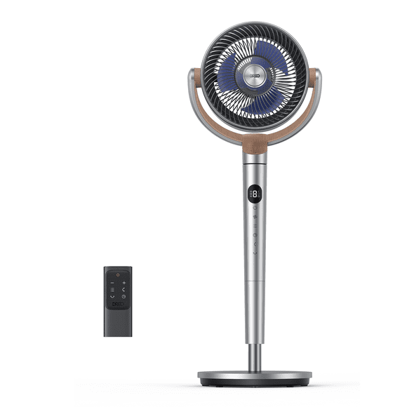Dreo Standing Fan, 120+120Omni-directional Oscillating Fan For Bedroom, 80 ft Circulator With Remote, DC Motor Quiet Pedestal Fans, Adjustable Height, 8 Speeds, 3 Modes, 8H Timer, Home, PolyFan 502