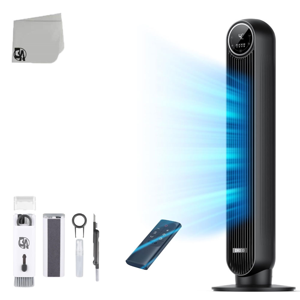 Dreo Tower Fan, 25ft/s Velocity, Quiet Oscillating Fan with Timer, 4