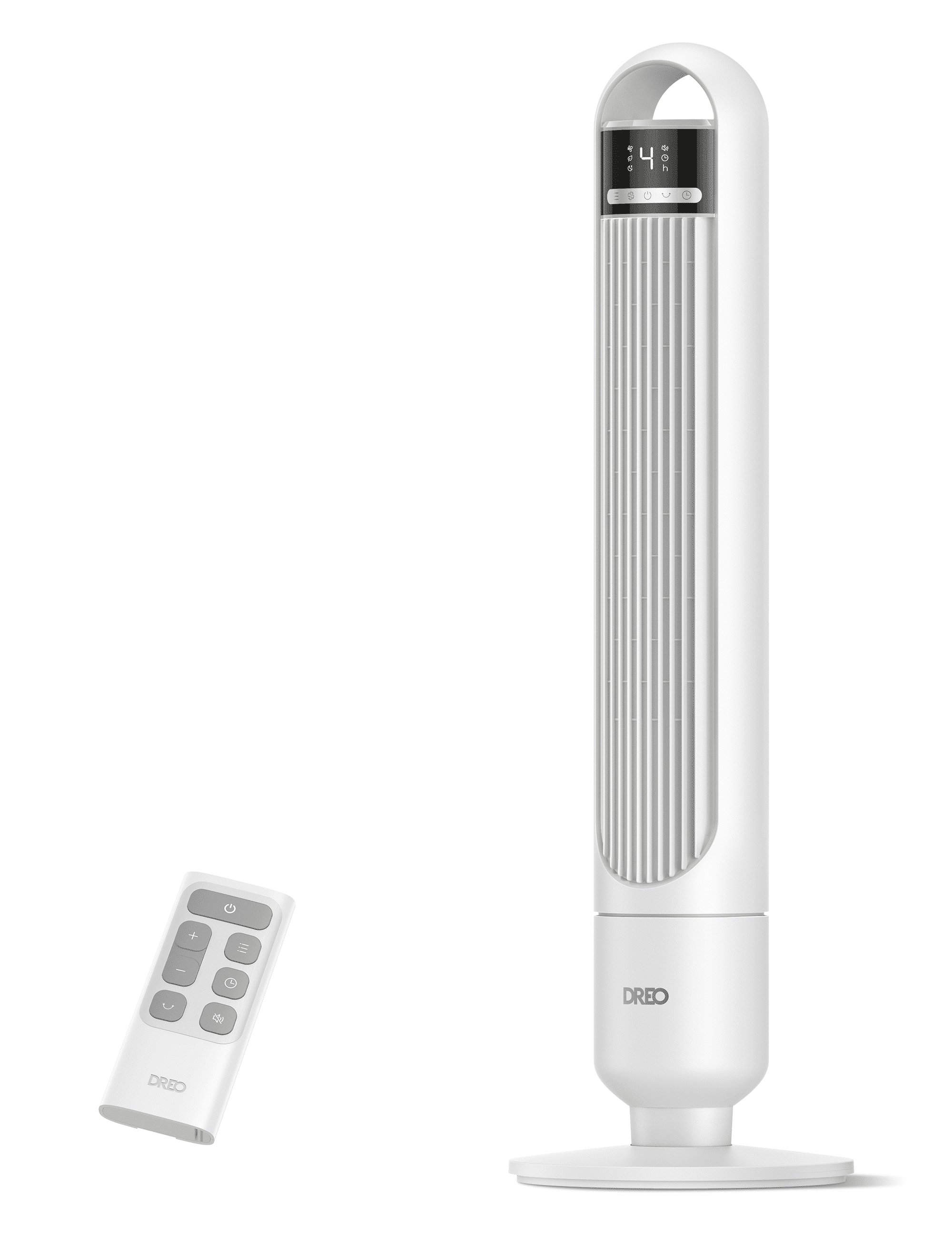 Dreo Tower Fan for Bedroom, 90° Oscillating Fan, Standing Fan with 3 Modes, 4 Speeds, 8H Timer Cooling Fans for Home, Living Room, Office, White, TF117