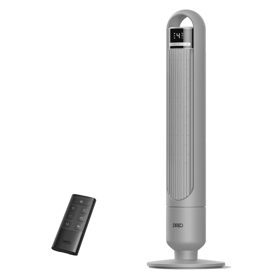 Dreo Tower Fan for Bedroom, 90° Oscillating Standing Fans for Room with 4 Speeds, 3 Modes, 28dB Quiet for Sleep, 25ft/s Velocity, 8H Timer, Remote, Living Room, Office, Home, Black, TF117