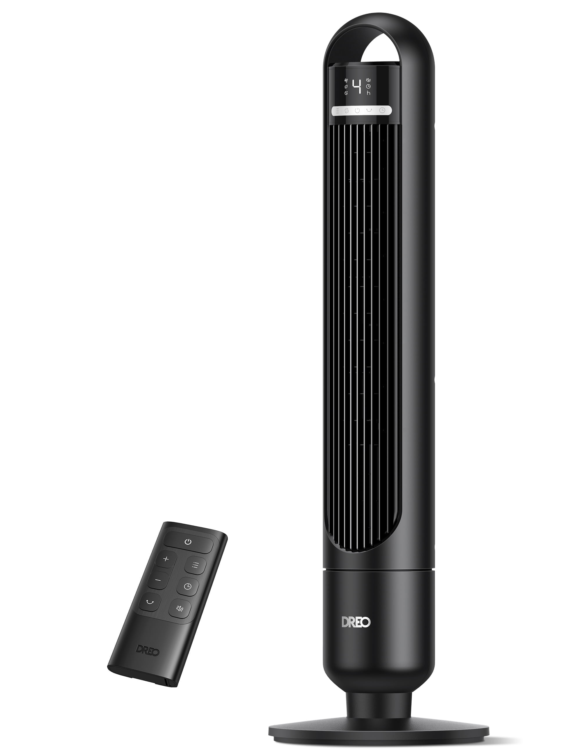 Dreo Tower Fan for Bedroom, 90° Oscillating Standing Fans for Room with 4 Speeds, 3 Modes, 28dB Quiet for Sleep, 25ft/s Velocity, 8H Timer, Remote, Living Room, Office, Home, Black, TF117