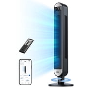 DREO Smart Tower Fan for Home, 42 Standing Fan with WiFi Voice Control, 90 Oscillating Fan for Indoors, 34dB Quiet Bedroom Fans, 6 Speeds, 4 Modes, Bladeless Fan with LED, 26ft/s High Velocity