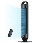 Dreo Tower Fans for Home, 32" Standing Floor Fan, 26 ft/s Bladeless Fan with Remote, 90° Oscillating, 3 Modes, 3 Speeds, LED Display, 8H Timer, Quiet Room Fan