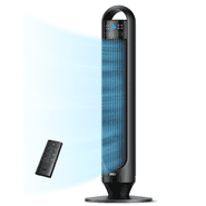 DREO Tower Fans for Home, 32" Standing Floor Fan, 26 ft/S Bladeless Fan with Remote, 90° Oscillating, 3 Modes, 3 Speeds, LED Display, 8H Timer, Quiet Room Fan