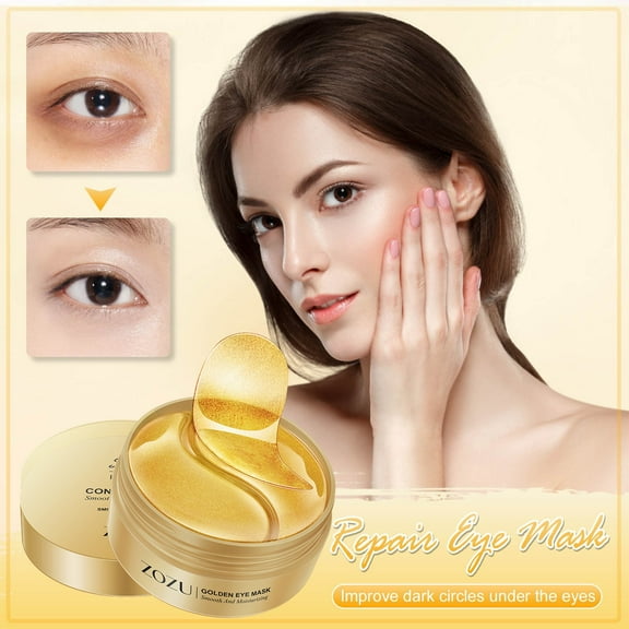 Dreparja Under $5 Under Eye Patches,Gold Repair & Black Pearl Under Eye Mask,Eye Gel Masks For Moisturizing & Reducing Dark Circles, Puffiness And Wrinkles 80g