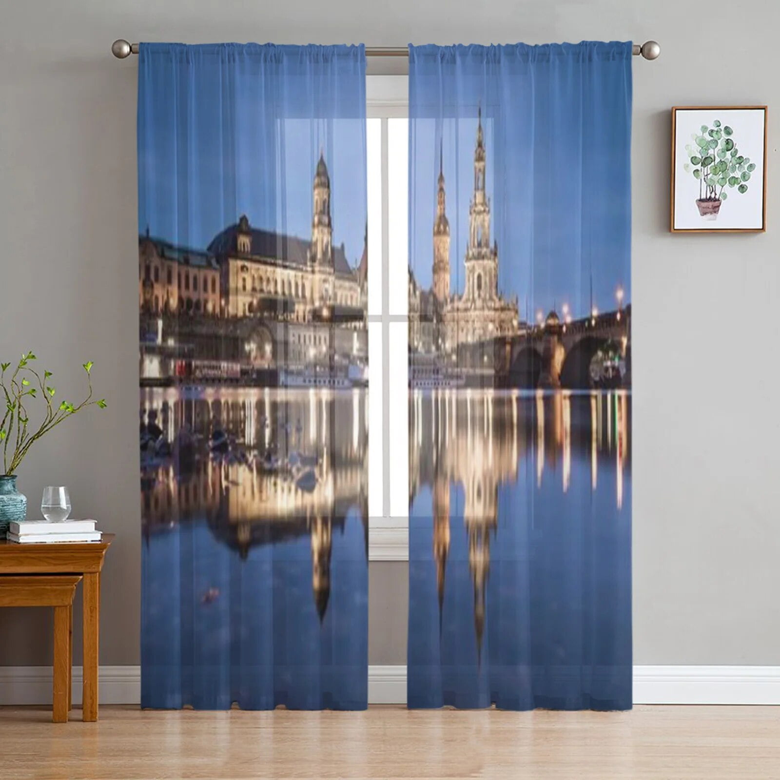 Dresden Germany On The Elbe River Bay Window Screening Curtains Drape
