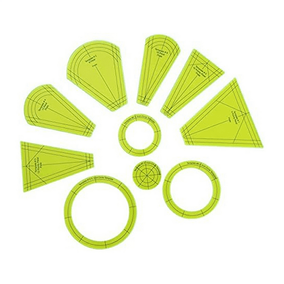 Dresden Quilting Template Set, Sewing Patchwork Ruler, DIY Ruler Tool (10 Pieces)