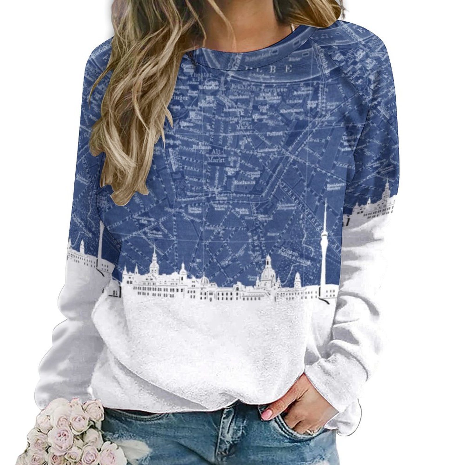 Dresden Skyline Fashion Women's Hoodies New Casual Hooded Sweatshirt