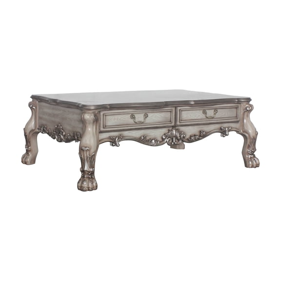 Dresden Vintage Bone White Finish Coffee Table