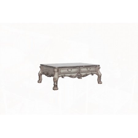 Dresden Vintage Bone White Finish with 2 Storage Drawers Coffee Table