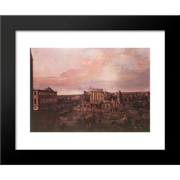 Dresden, the Ruins of the Pirnaische Vorstadt 20x24 Framed Art Print by Bernardo Bellotto