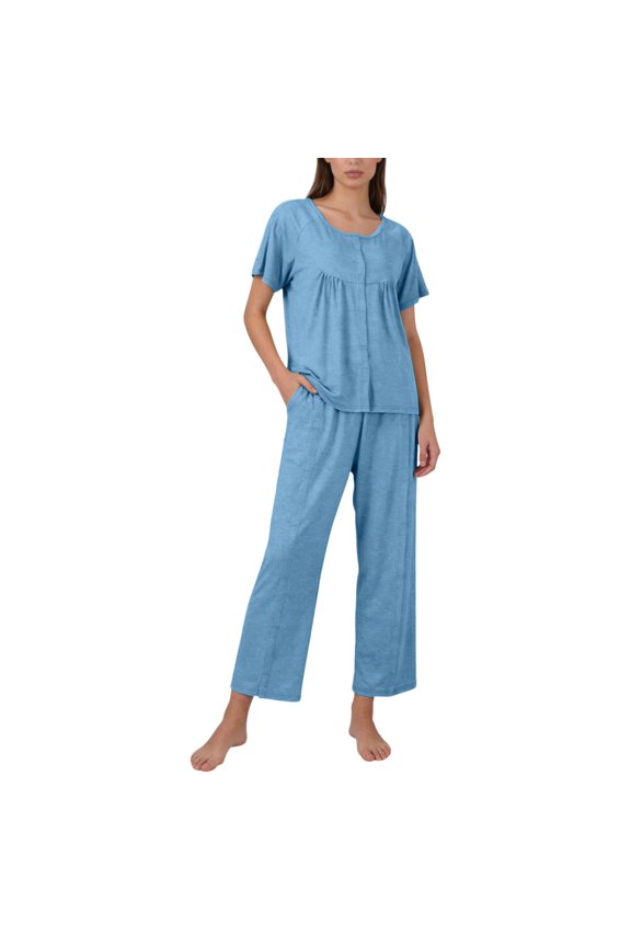 2 Piece Sets Sets Post Surgery for Women Men Crew Neck Short Sleeve Blouses Matching Tear Away Shorts Two Piece Sets Lightweight Easy Care Adaptive Outfits L