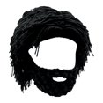 thumbnail image 1 of Dresfit Knit Bearded Hats For Women,Vagabond 3 In 1 Beanie Beard Hats for Winter Warm Keeping Black, 1 of 2