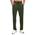 thumbnail image 1 of Dresfit Athletic Pants for Men Quick Dry Big and Tall Sweatpants Water Resistant Waterproof Hiking Trousers Open Bottom Stretch Jogging Joggers with Zipper Pockets Army Green M, 1 of 5