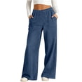 thumbnail image 1 of Dresfit Baggy Jeans Women Wide Leg Denim Pants 2026 Summer Elastic High Waisted Trousers Plus Size Strech Loose Slacks with Pockets Dark Blue S, 1 of 7