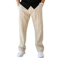 thumbnail image 1 of Dresfit Baggy Pants Men Wide Leg Sweatpants Straight Leg Solid Yoga Sweat Pants Spring 2026 Drawstring Loose Cotton Athletic Pant Beige M, 1 of 5
