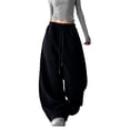 thumbnail image 1 of Dresfit Baggy Pants for Women Wide Leg Barrel Sweatpants Lightweight Drawstring Palazzo Pants Loose Lounge Elastic Waist Hiking Harem Pants with Pockets M, 1 of 4