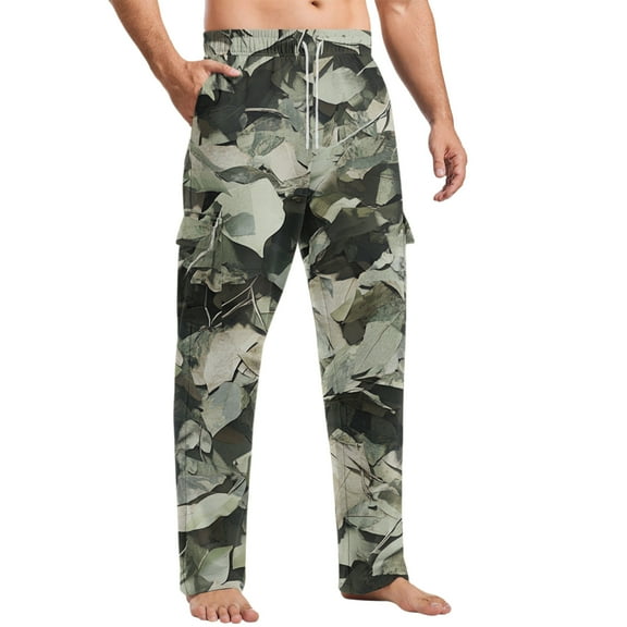 Dresfit Baggy Sweatpants Mens Open Bottom Winter Drawstring Cotton Cargo Joggers Camo Straight Leg Yoga Trousers Autumn Breathable Loose Sweat Pants Mint Green XL