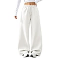 thumbnail image 1 of Dresfit Baggy Sweatpants for Women Barrel Wide Leg Sweat Pants Winter Fall Drawstring Elastic Waist Joggers Straight Leg Flowy Athletic Lounge Pants M, 1 of 8