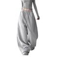 thumbnail image 1 of Dresfit Barrel Pants Womens Wide Leg Baggy Sweatpants Relaxed Fit Drawstring Harem Pants Solid Straight Leg Lightweight Athletic Palazzo Pants with Pockets 2XL, 1 of 5